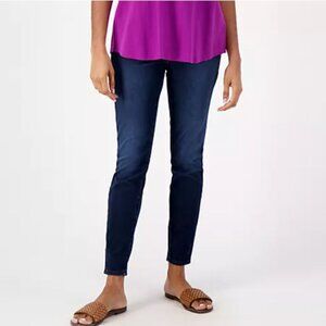 LOGO by Lori Goldstein Petite Knit Denim Leggings Dark Wash, Plus Petite 20